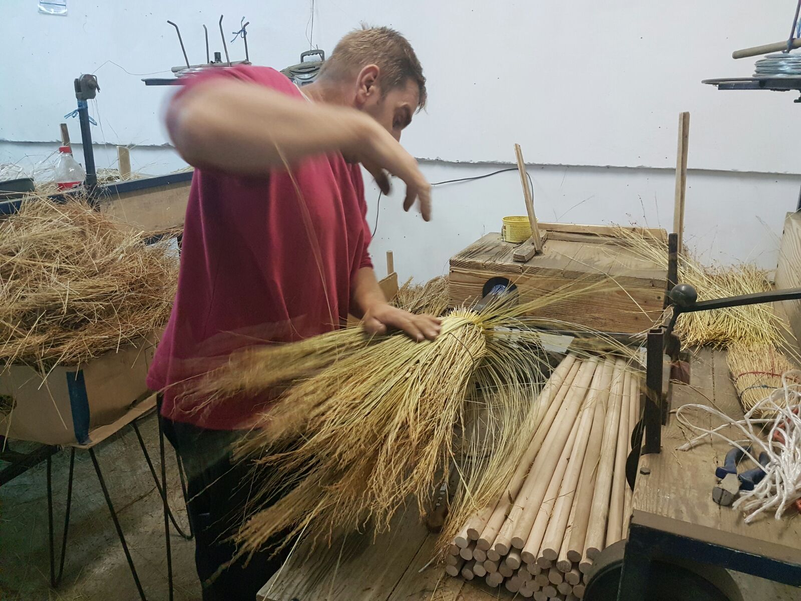 Making of sorghum broom